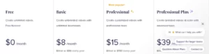Animoto Video Maker Pricing (Billed Annually)