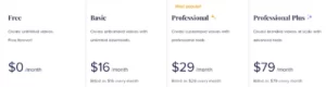 Animoto Video Maker Pricing (Billed Monthly)
